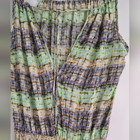 FREE PEOPLE GORGEOUS JEWEL TONE HAND-BLOCK PRINTED SILK MAXI DRESS Sz OS - Picture 4 of 16